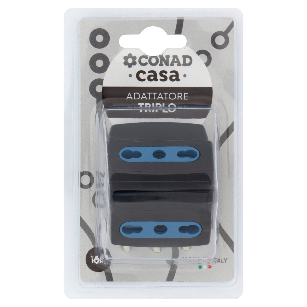 CONAD casa Adattatore Triplo 16A nero