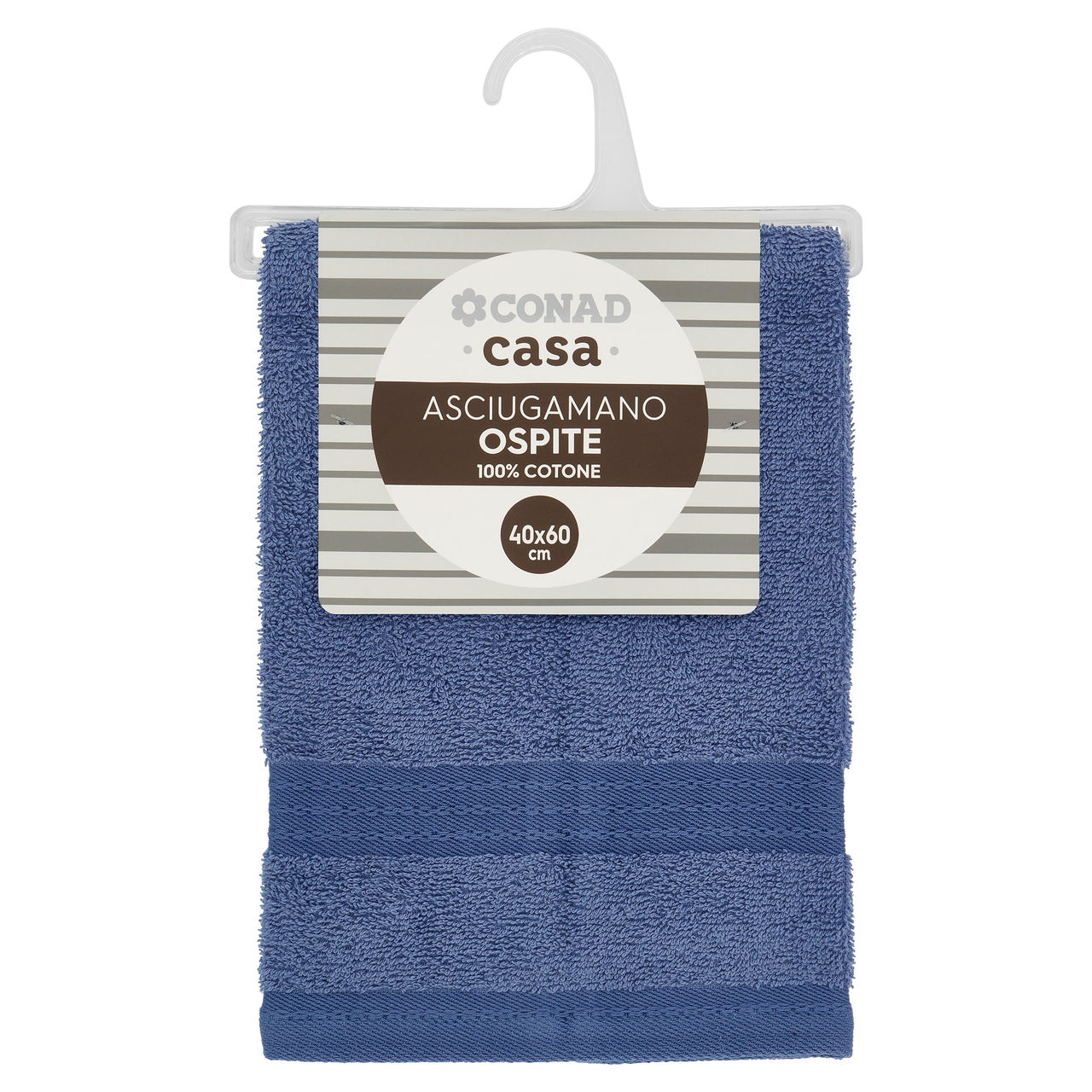 CONAD casa Asciugamano Ospite 100% Cotone 40x60 cm Azzurro Polvere