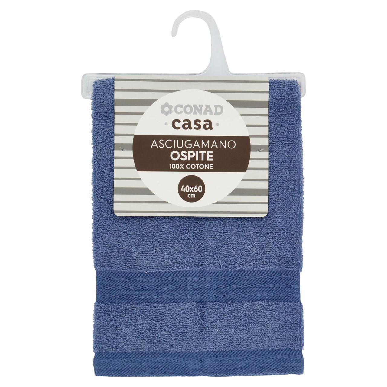 CONAD casa Asciugamano Ospite 100% Cotone 40x60 cm Azzurro Polvere