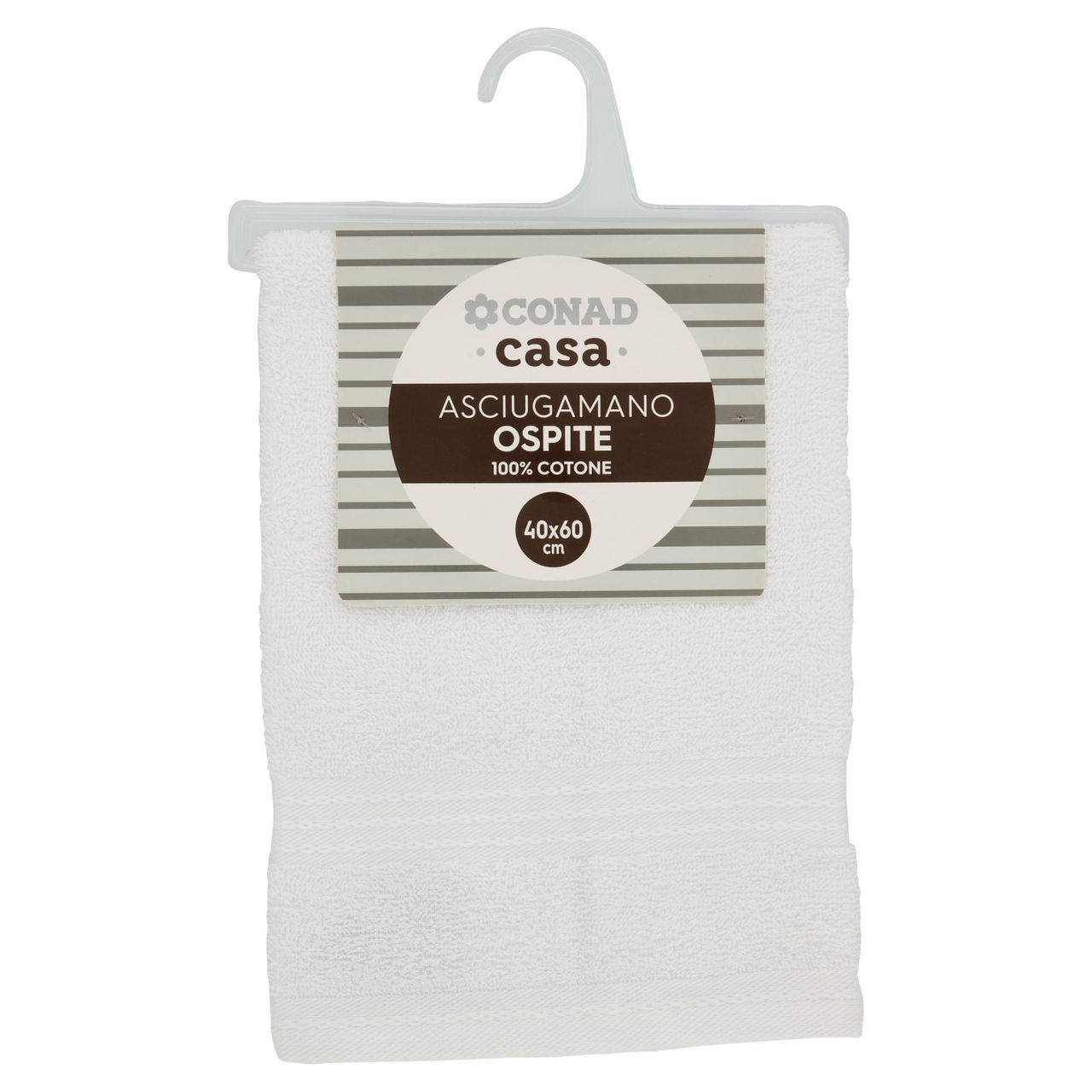 CONAD casa Asciugamano Ospite 100% Cotone 40x60 cm Bianco