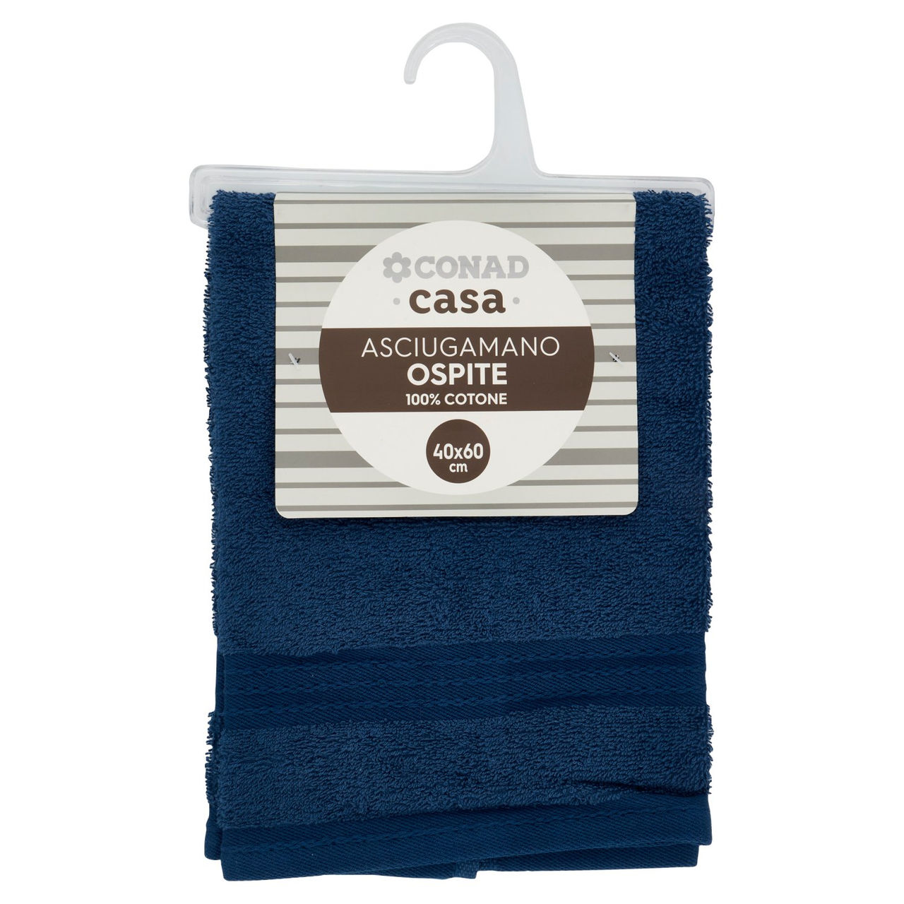 CONAD casa Asciugamano Ospite 100% Cotone 40x60 cm Blu Scuro