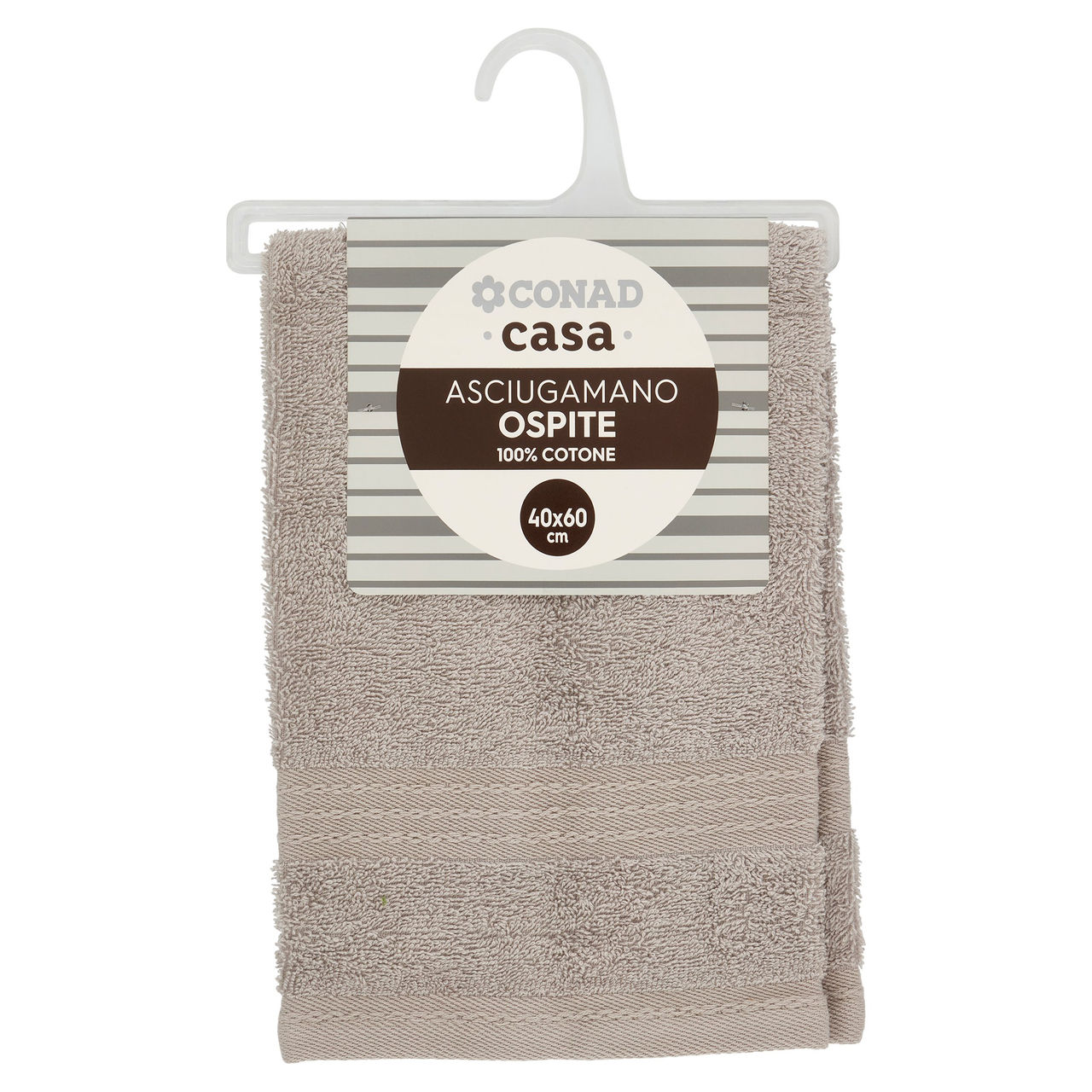 CONAD casa Asciugamano Ospite 100% Cotone 40x60 cm Grigio