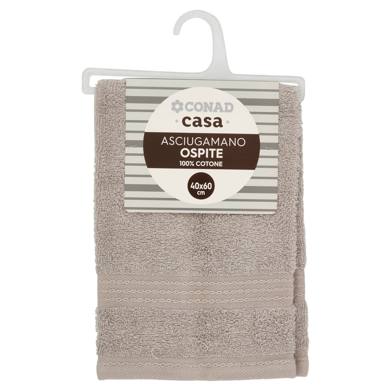 CONAD casa Asciugamano Ospite 100% Cotone 40x60 cm Grigio