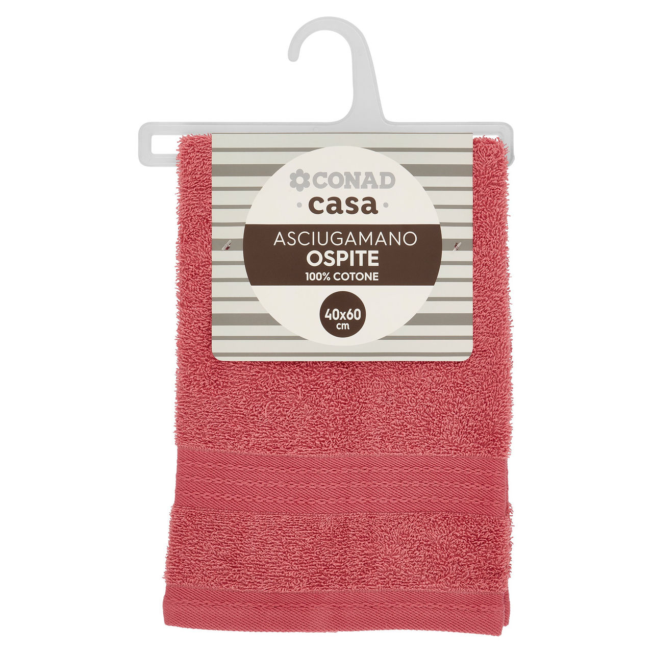 CONAD casa Asciugamano Ospite 100% Cotone 40x60 cm Rosa Antico