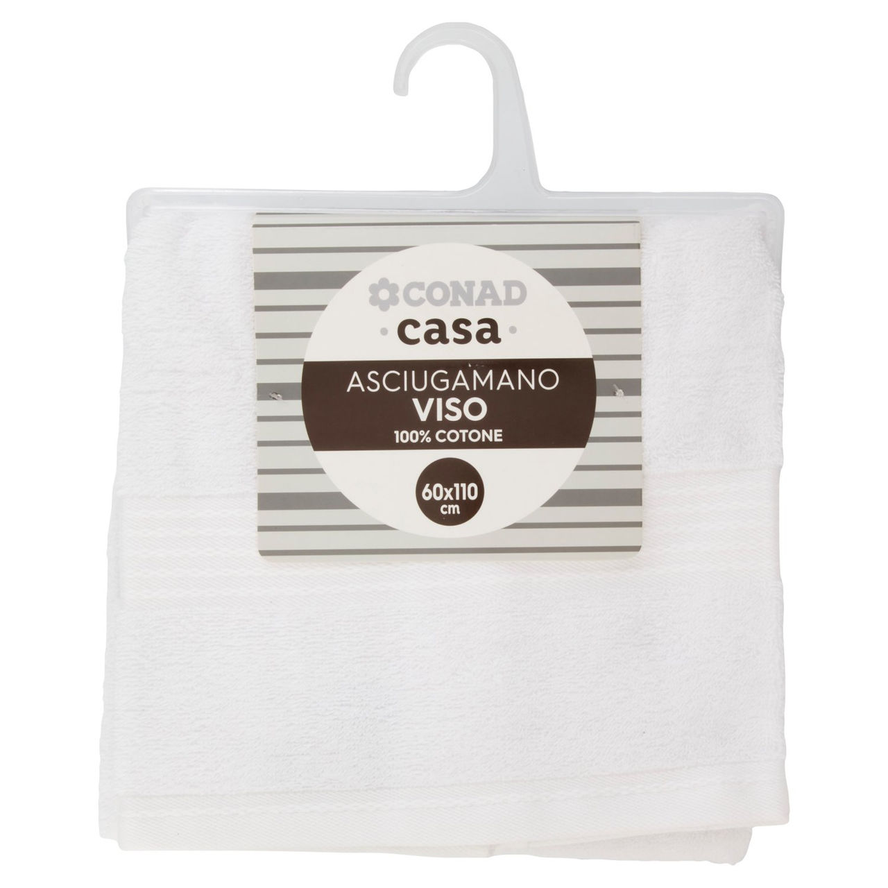 CONAD casa Asciugamano Viso 100% Cotone 60x110 cm Bianco