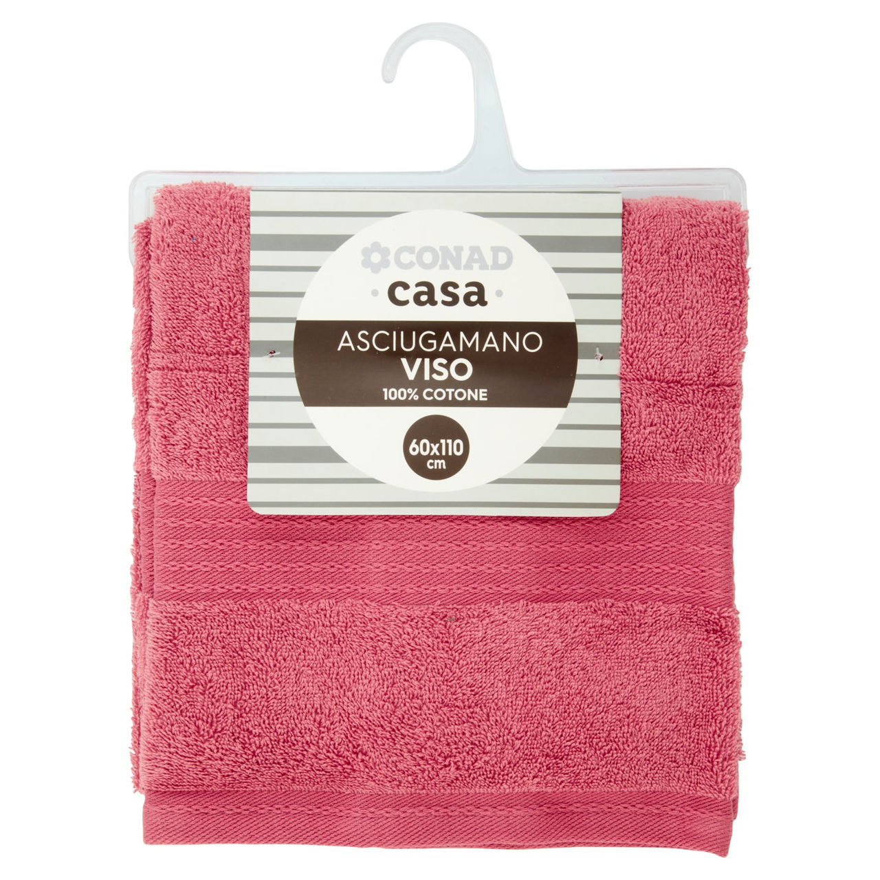 CONAD casa Asciugamano Viso 100% Cotone 60x110 cm Rosa Antico