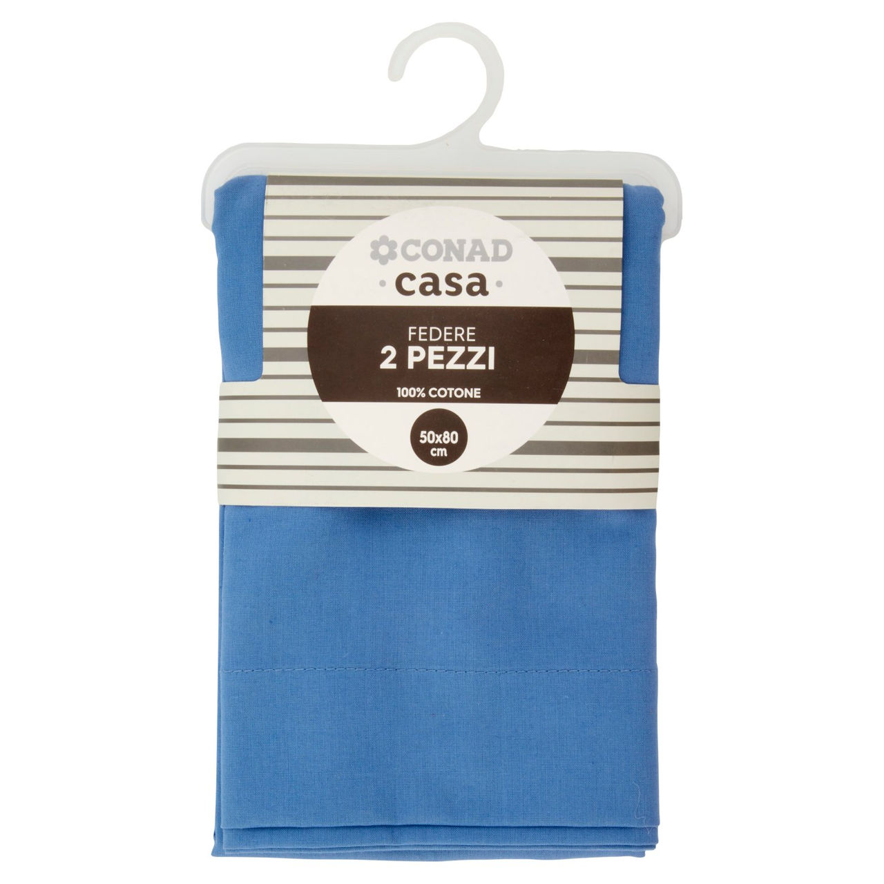 Federa Rinforzata Pordland 100% Cotone – 80x80 Cm – Con Cerniera YKK Nascosta – Ipoallergenica – 2 Pezzi Colore Blu