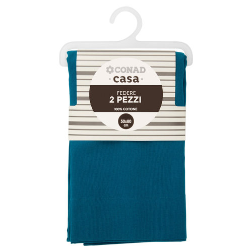 CONAD casa Federe 100% Cotone 50x80 cm Ottanio 2 pz