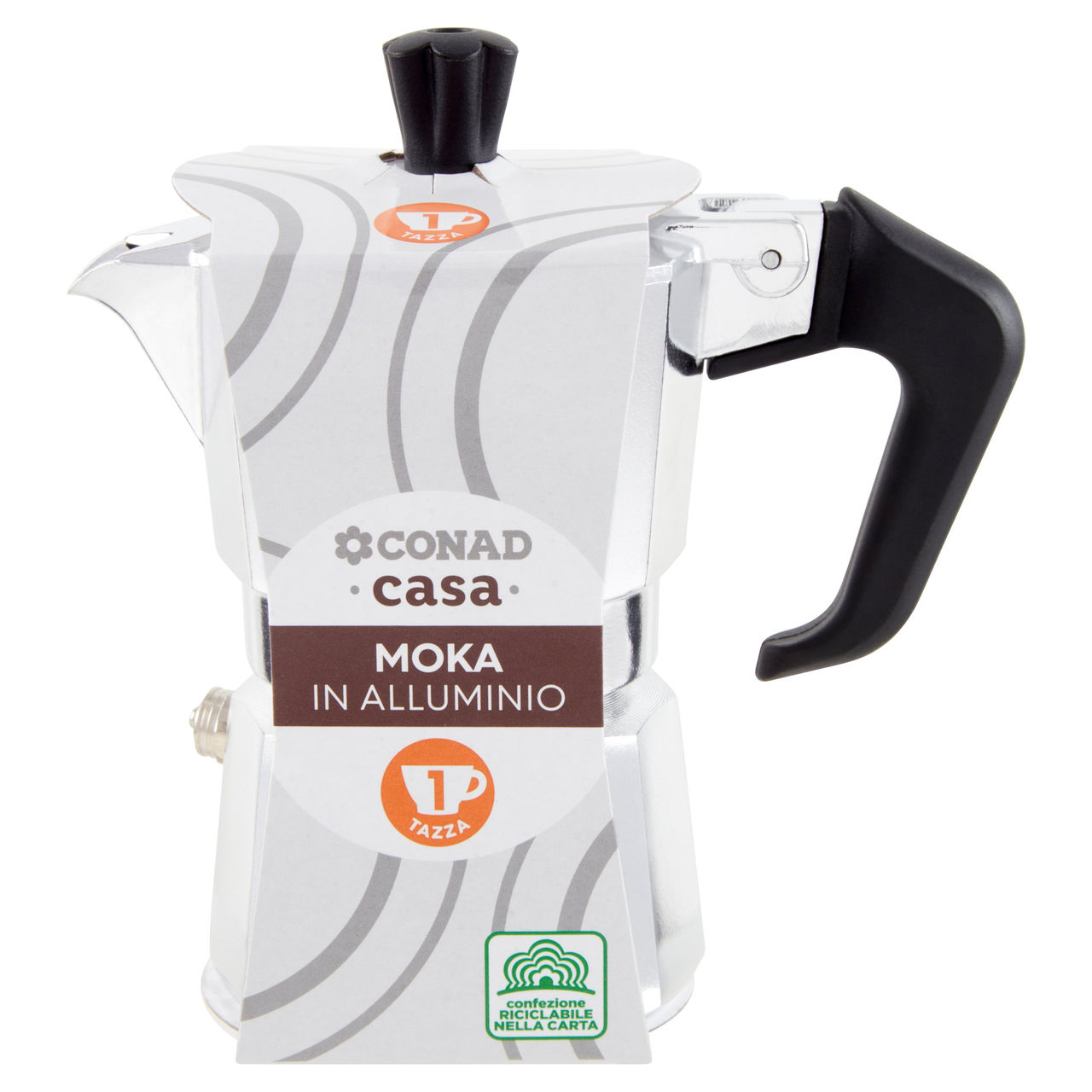 CONAD casa Moka in Alluminio 1 Tazza