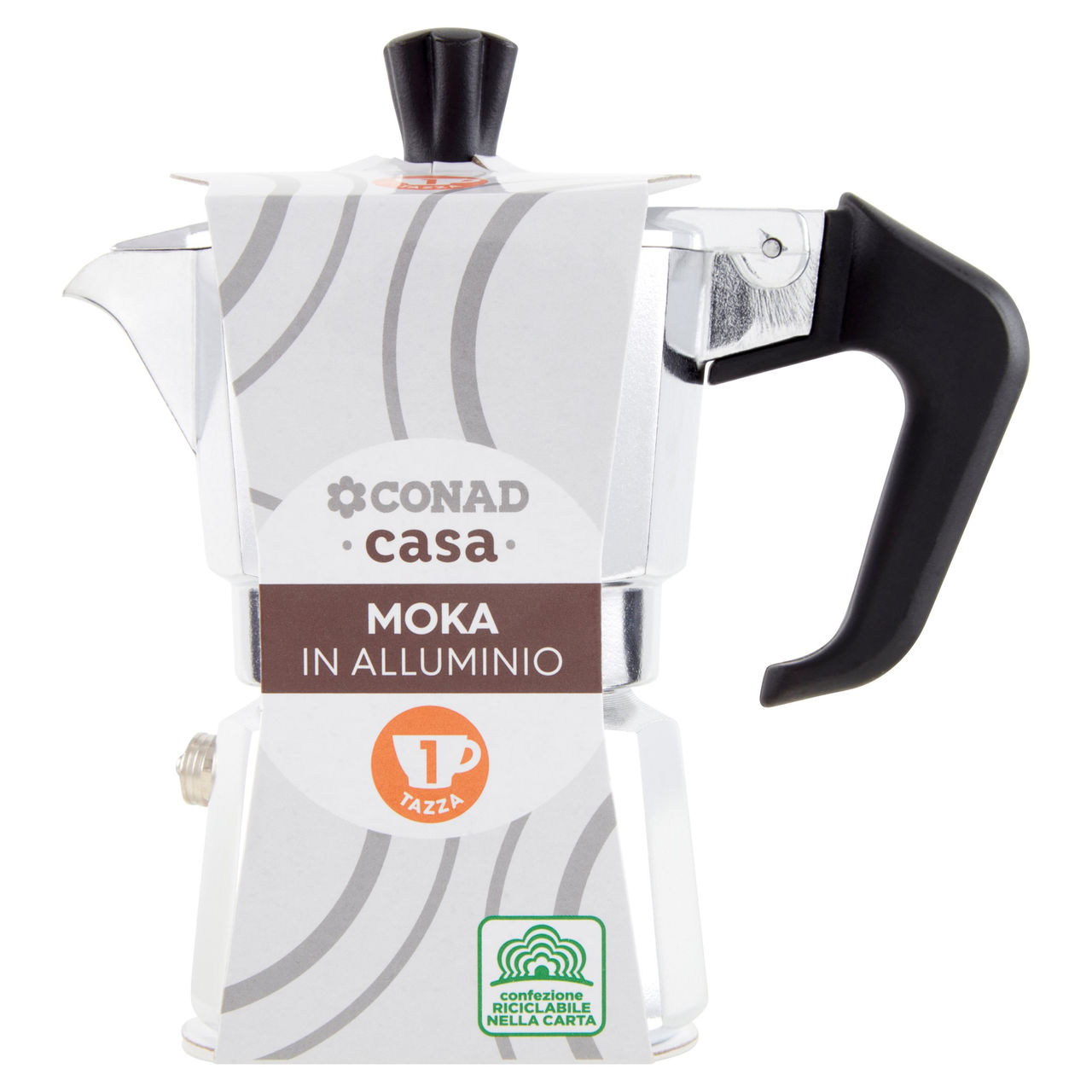 CONAD casa Moka in Alluminio 1 Tazza