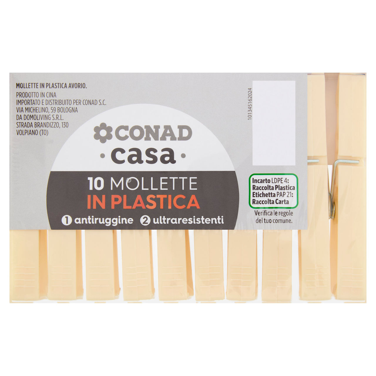 CONAD casa Mollette in Plastica 10 pz