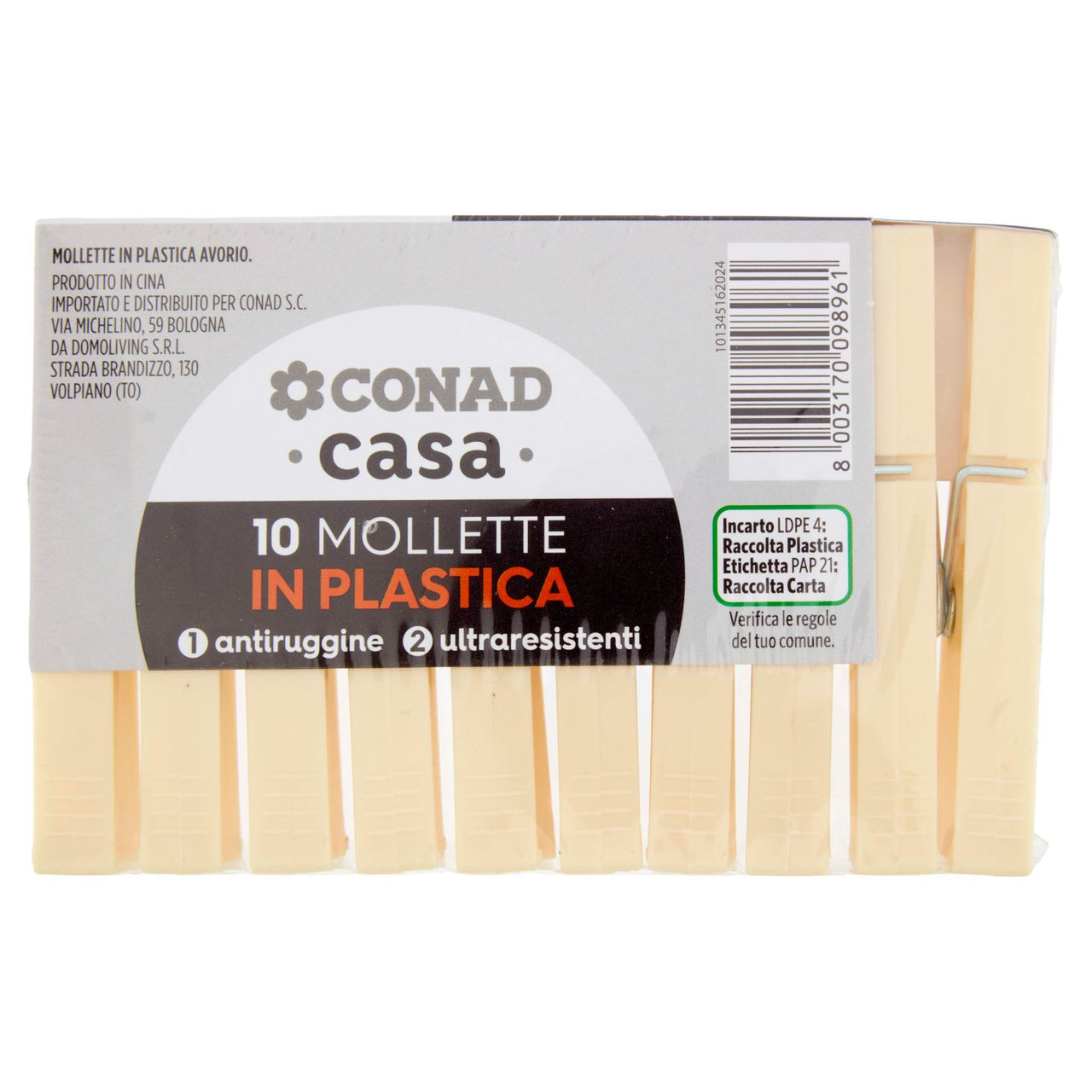 CONAD casa Mollette in Plastica 10 pz