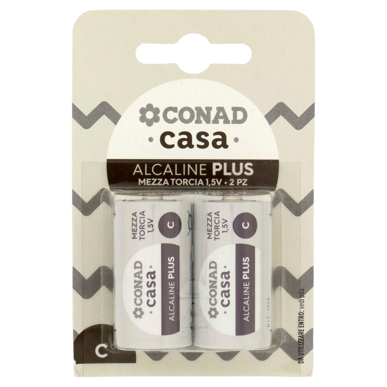 CONAD casa Pile Alcaline Plus Mezza Torcia 1,5V 2 pz