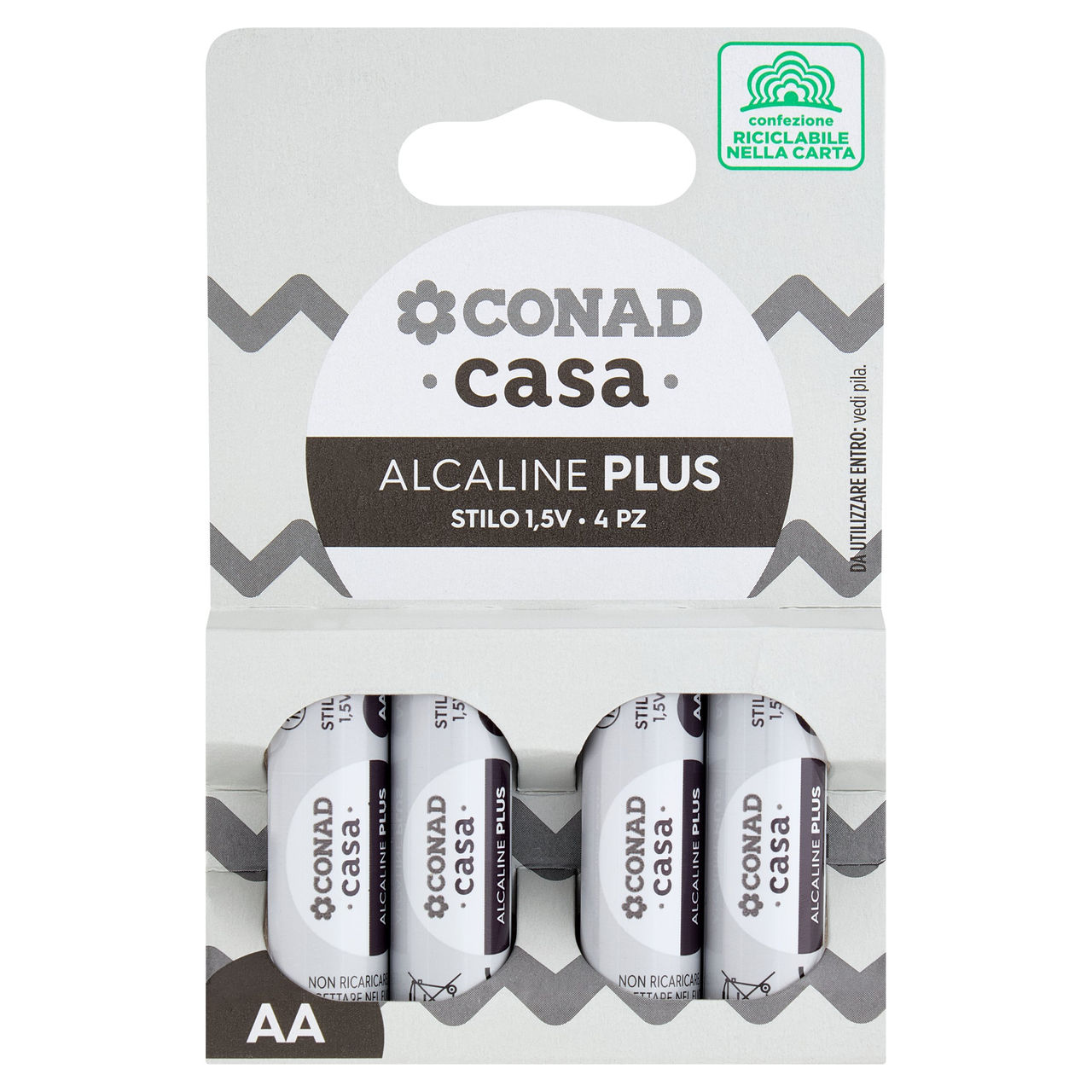 CONAD casa Pile Alcaline Plus Stilo 1,5V 4 pz