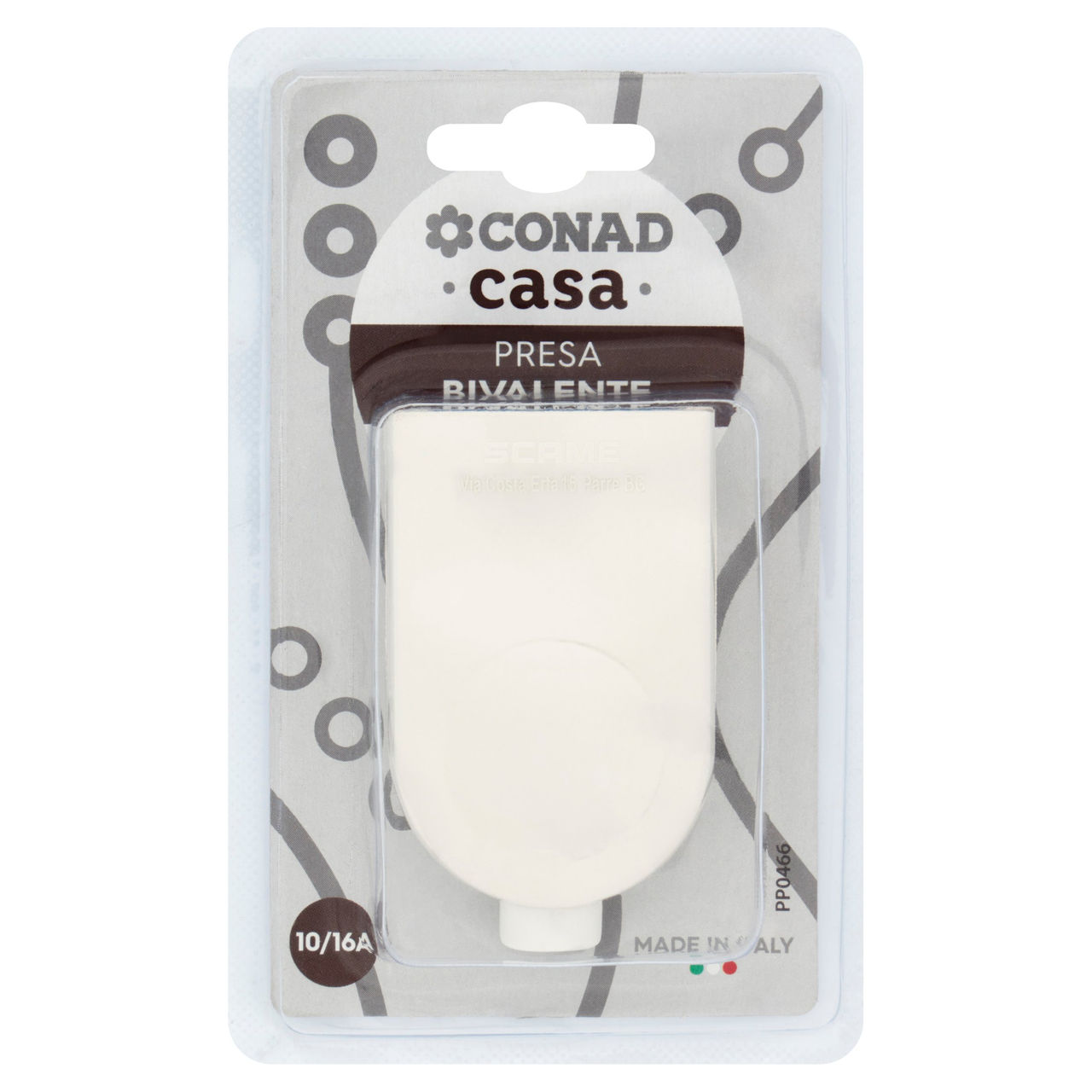 CONAD casa Presa Bivalente 10/16A bianca
