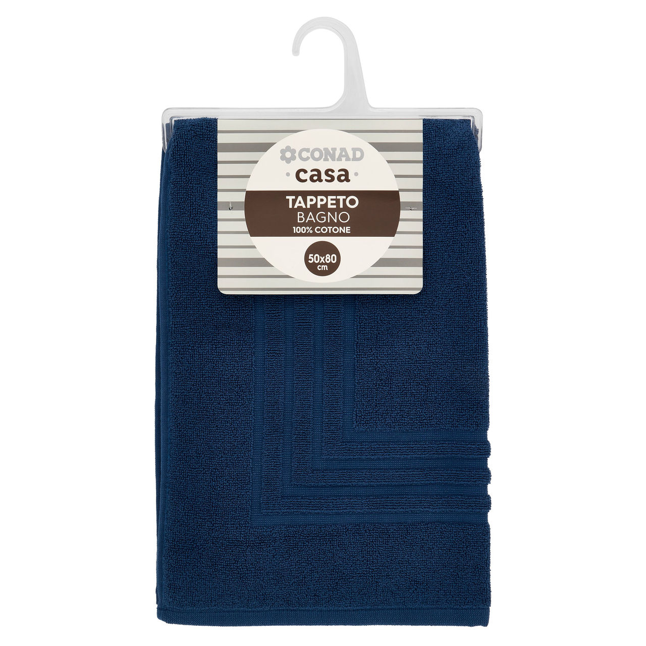 CONAD casa Tappeto Bagno 100% Cotone 50x80 cm Blu Scuro