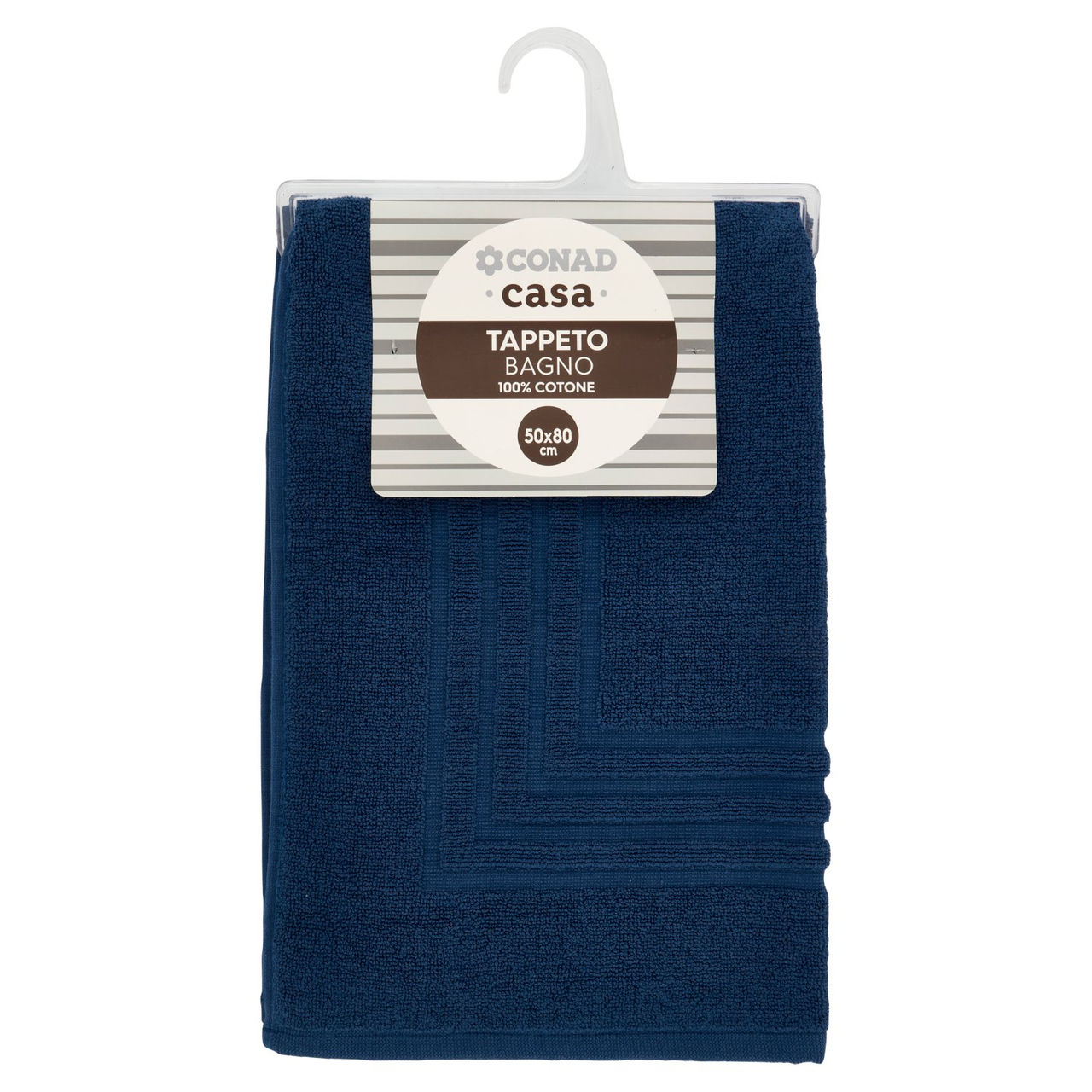 CONAD casa Tappeto Bagno 100% Cotone 50x80 cm Blu Scuro