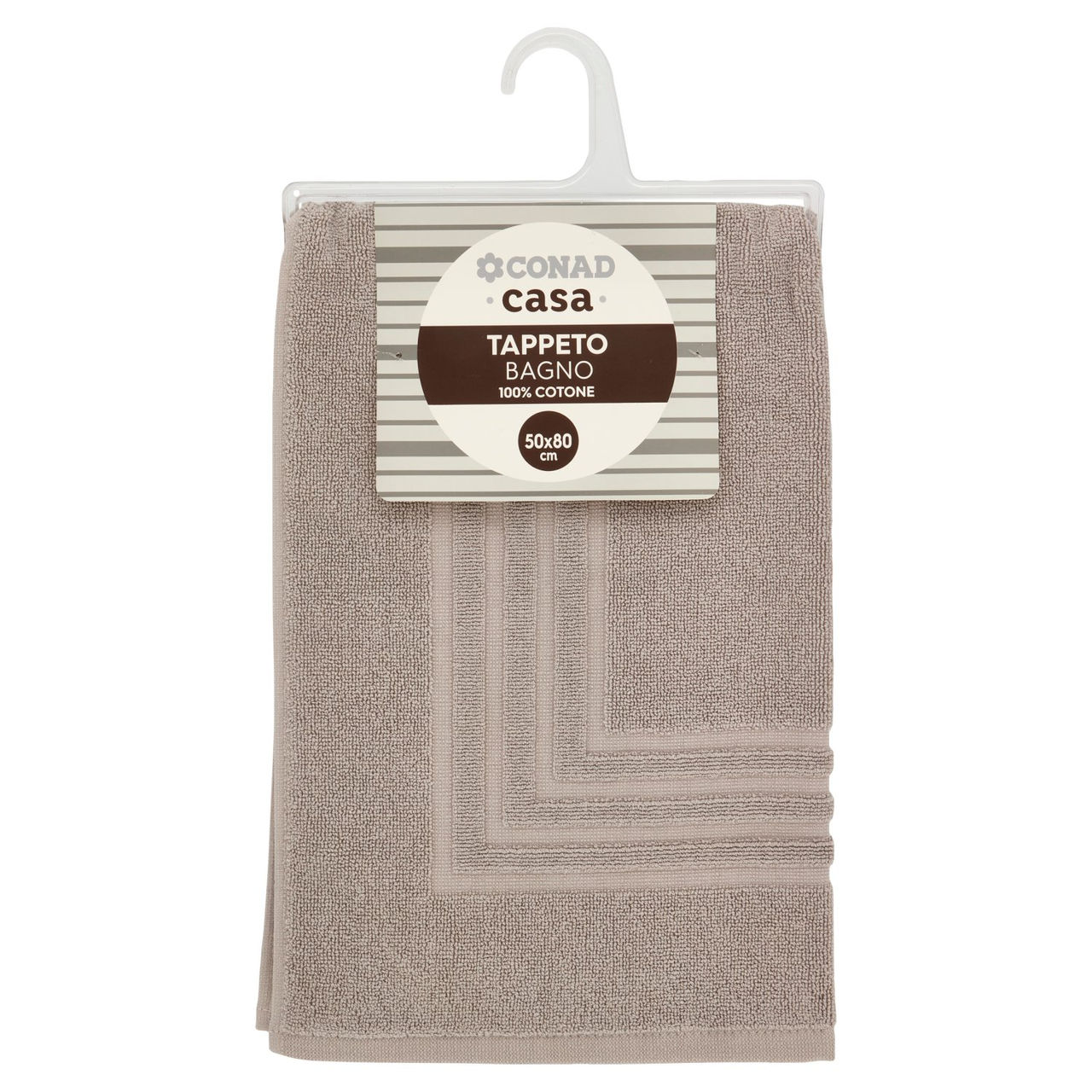 CONAD casa Tappeto Bagno 100% Cotone 50x80 cm Grigio