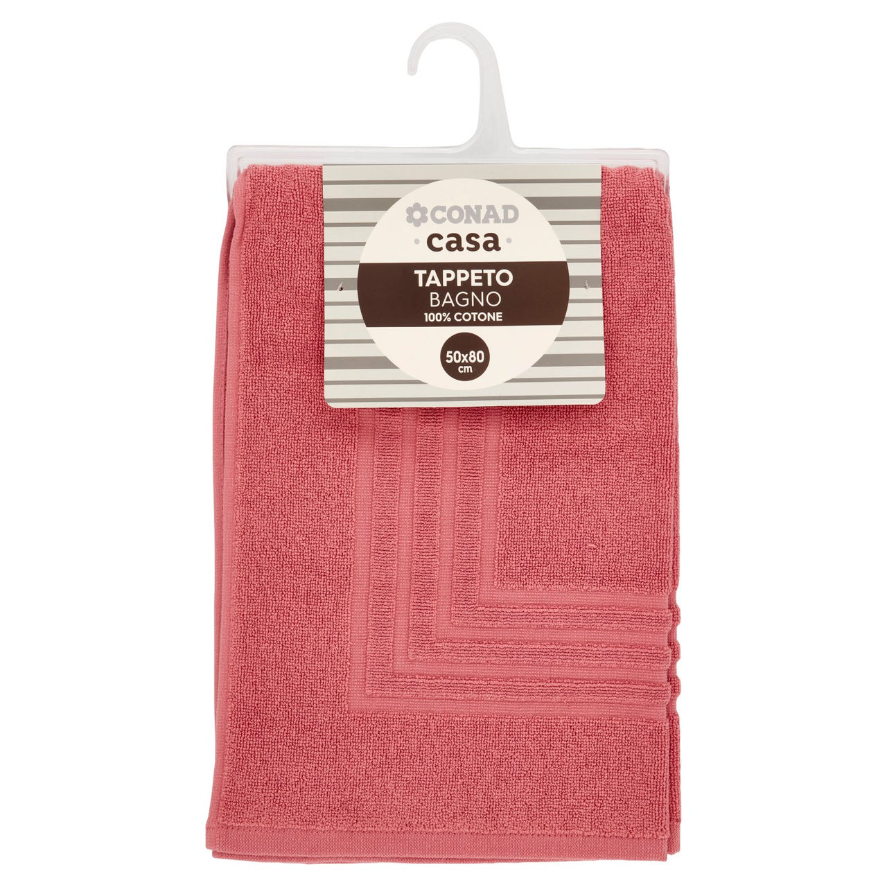 CONAD casa Tappeto Bagno 100% Cotone 50x80 cm Rosa Antico