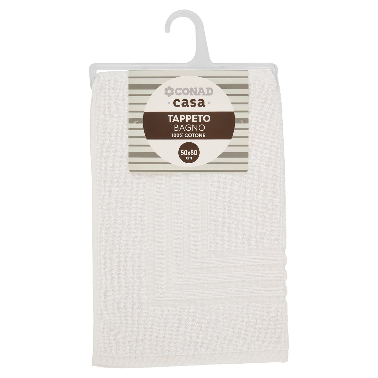 CONAD casa Tappeto Bagno100% Cotone 50x80 cm Bianco