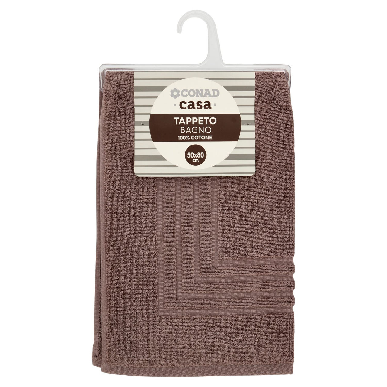 CONAD casa Tappeto Bagno100% Cotone 50x80 cm Tortora