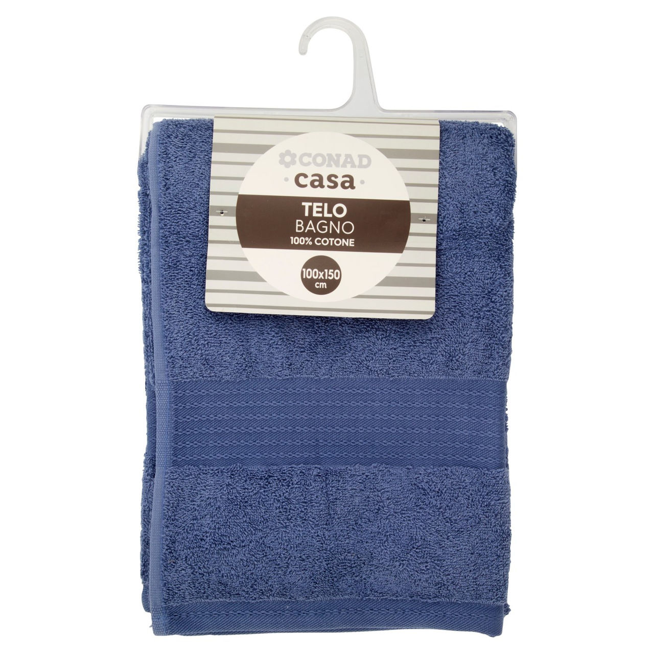 CONAD casa Telo Bagno 100% Cotone 100x150 cm Azzurro Polvere