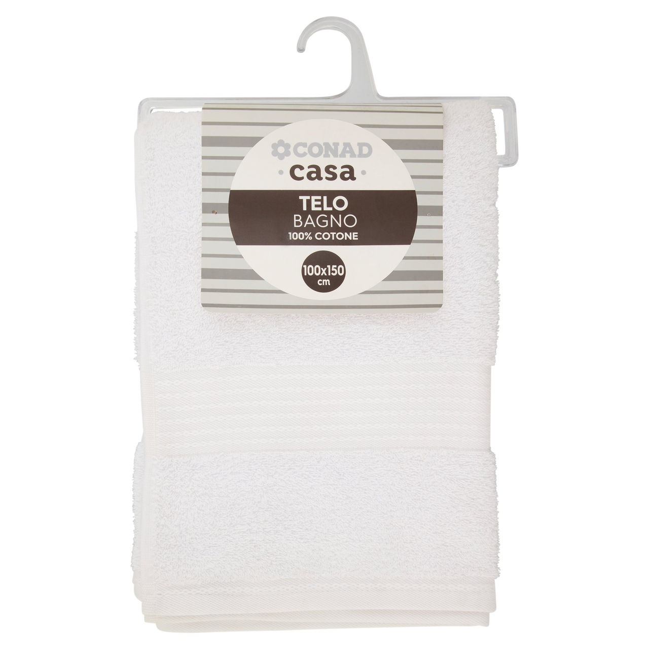 CONAD casa Telo Bagno 100% Cotone 100x150 cm Bianco