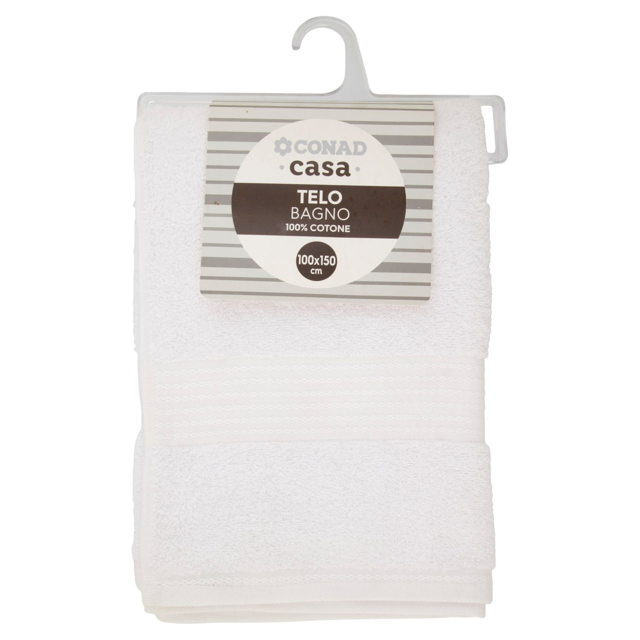 CONAD casa Telo Bagno 100% Cotone 100x150 cm Bianco