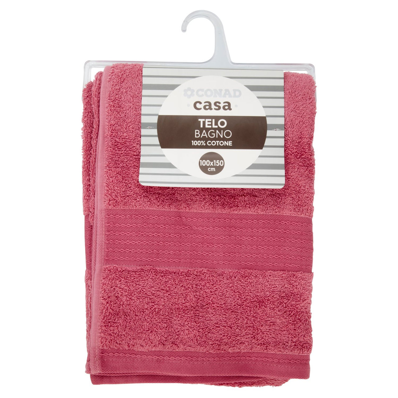 CONAD casa Telo Bagno 100% Cotone 100x150 cm Rosa Antico