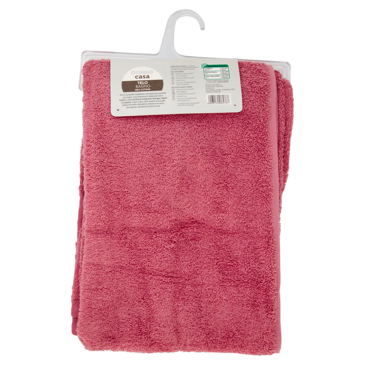 CONAD casa Telo Bagno 100% Cotone 100x150 cm Rosa Antico