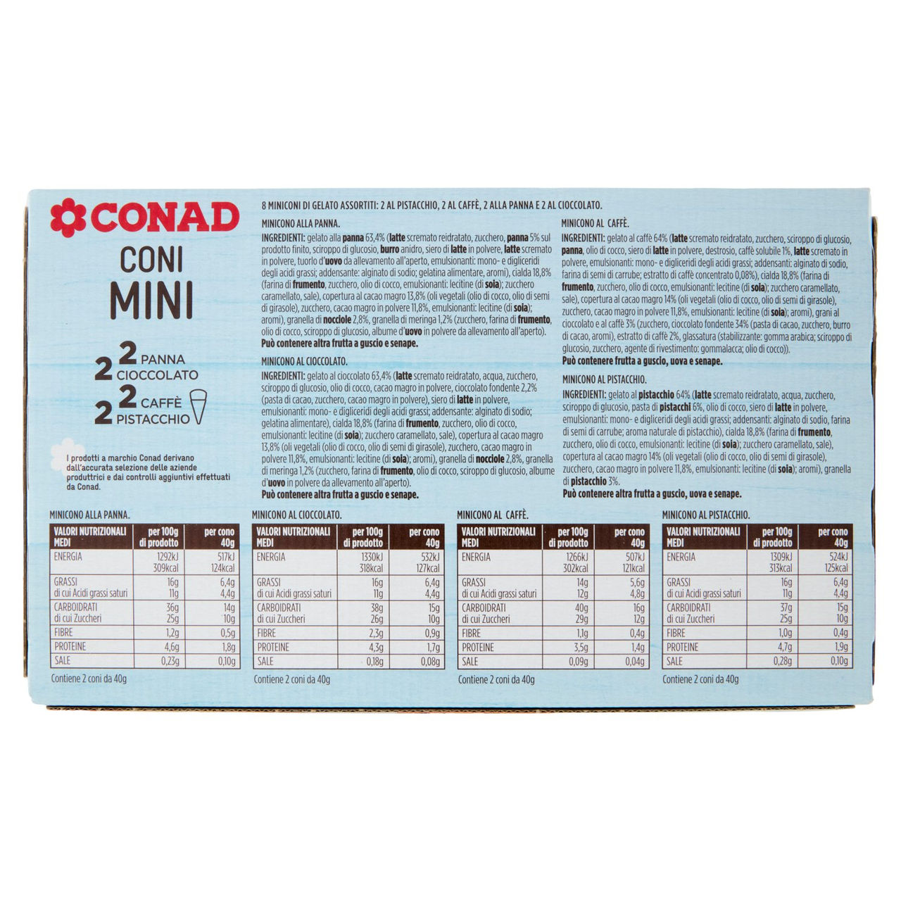 Mini Coni Gelato 8 Pezzi 320g Conad online