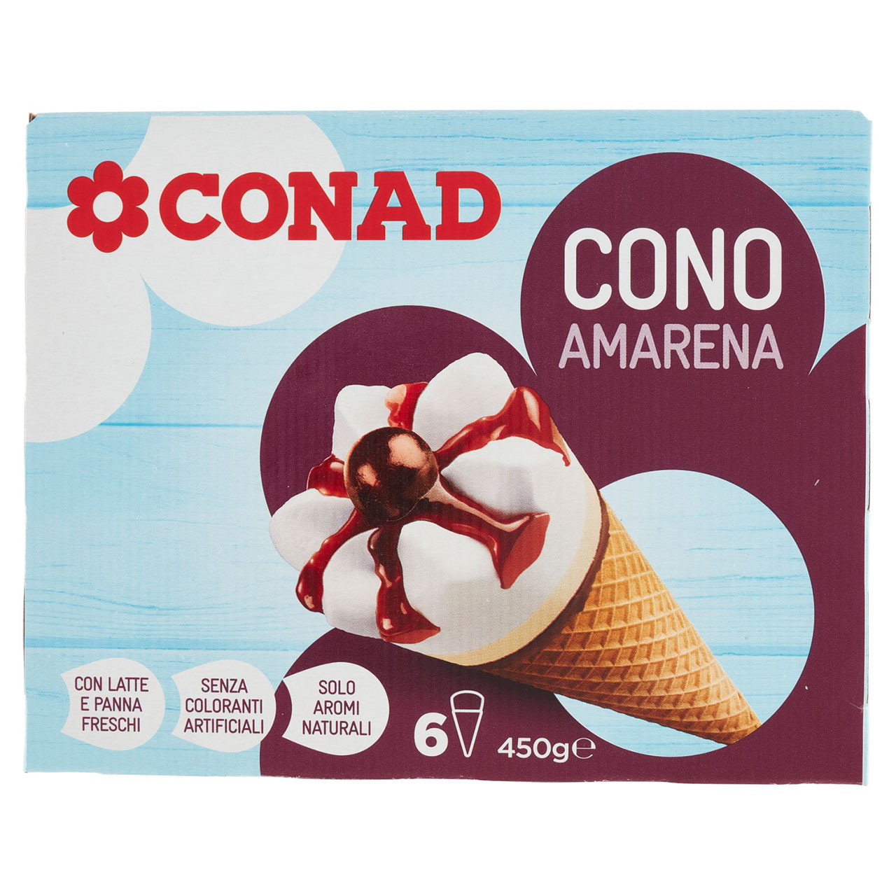Gelato Cono Amarena 6 gelati 450 g Conad online