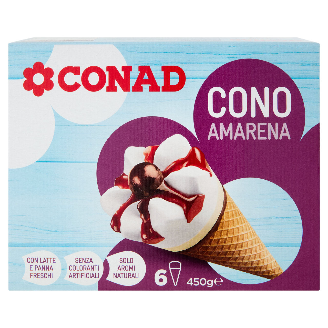 Gelato Cono Amarena 6 gelati 450 g Conad online