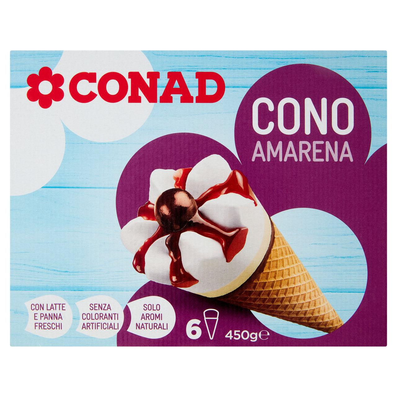 Gelato Cono Amarena 6 gelati 450 g Conad online