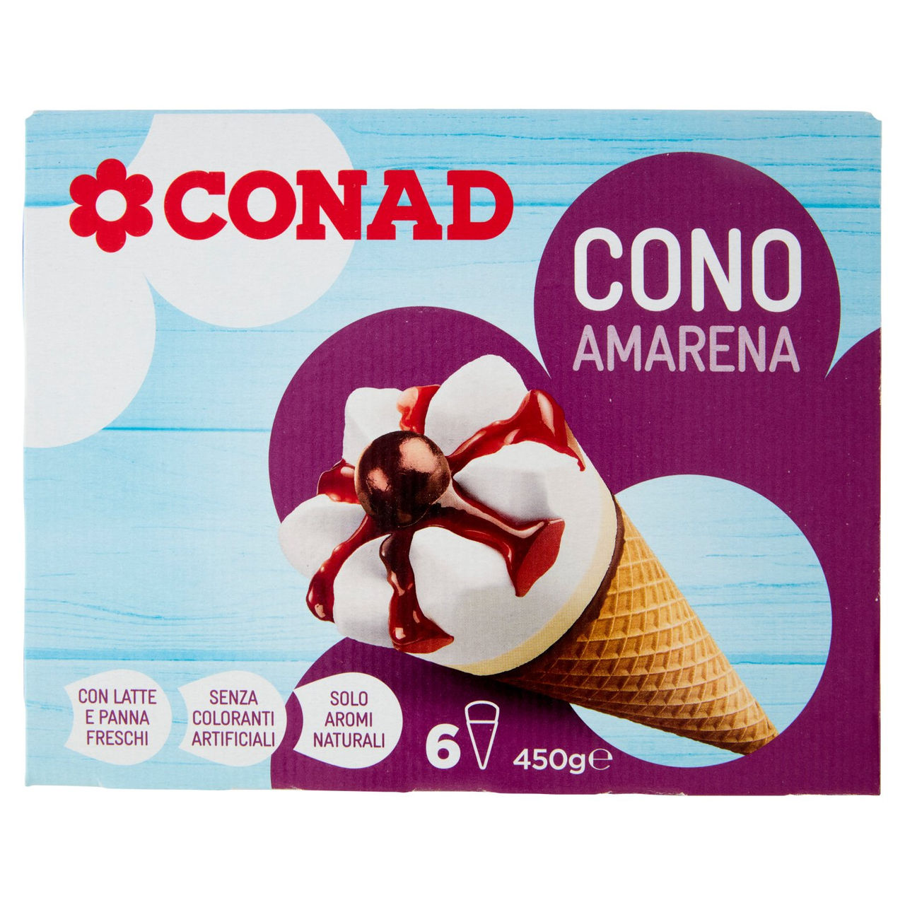 Gelato Cono Amarena 6 gelati 450 g Conad online