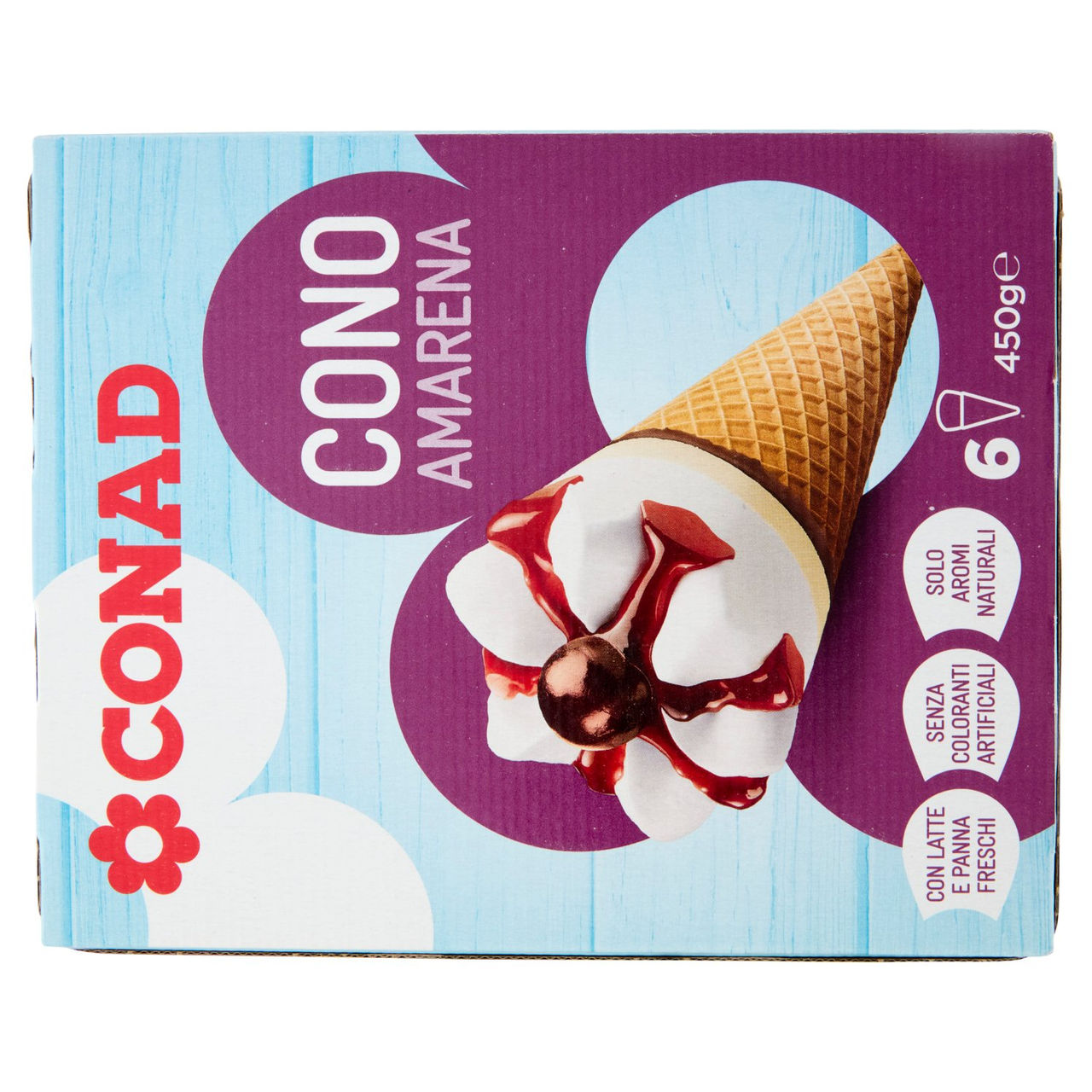 Gelato Cono Amarena 6 gelati 450 g Conad online