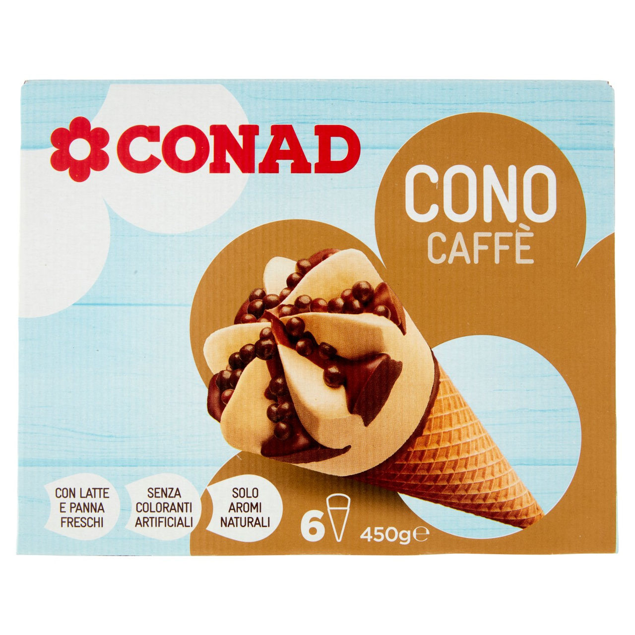 Cono Caffè 6 Gelati 450 g Conad in vendita online