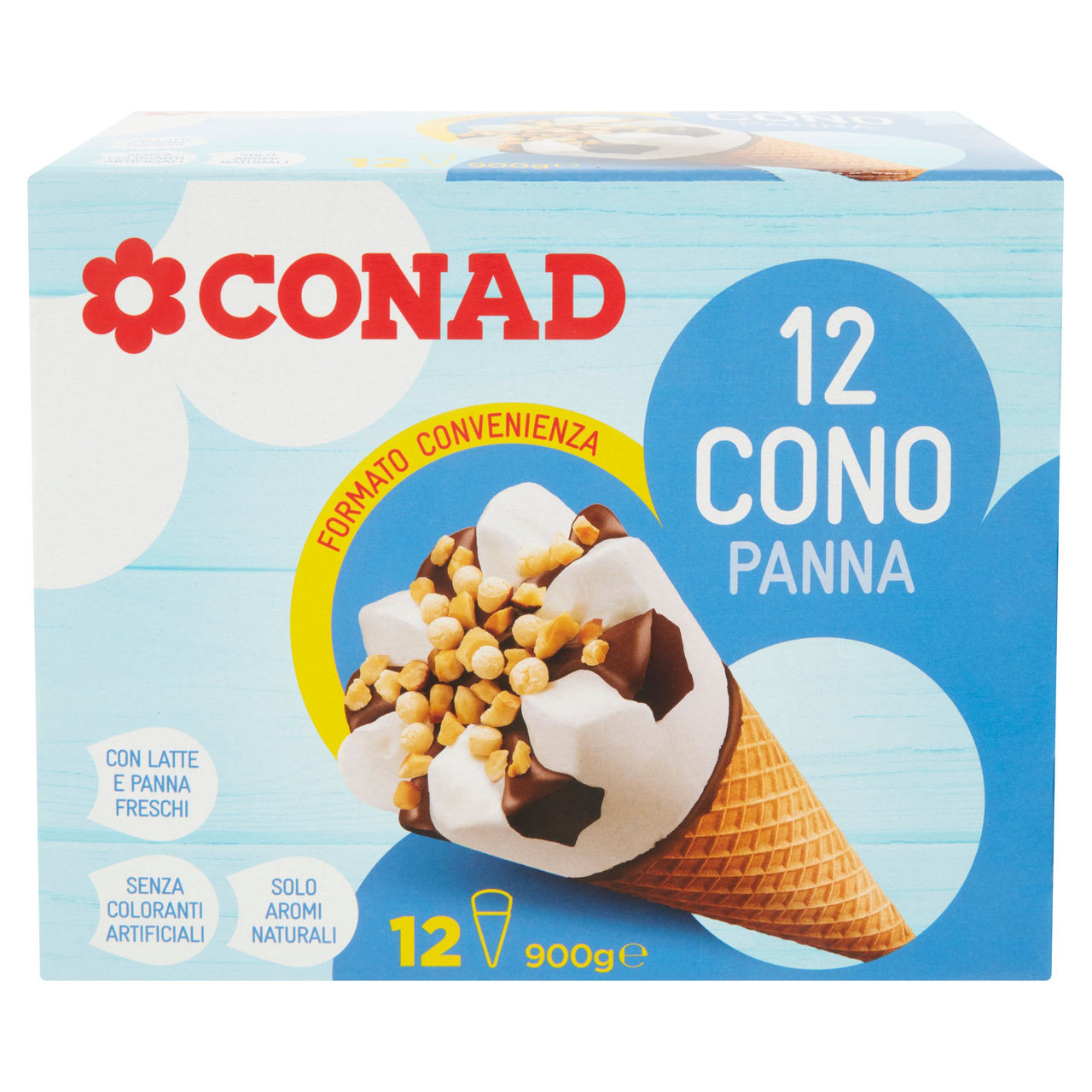 Cono Panna 12 Coni 900 g Conad