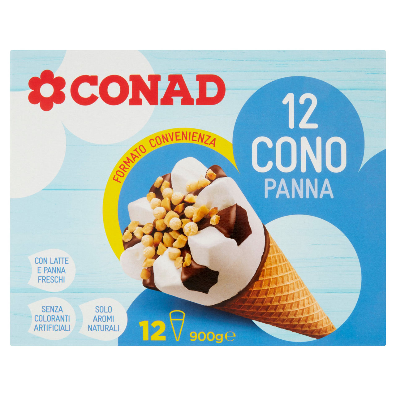 Cono Panna 12 Coni 900 g Conad