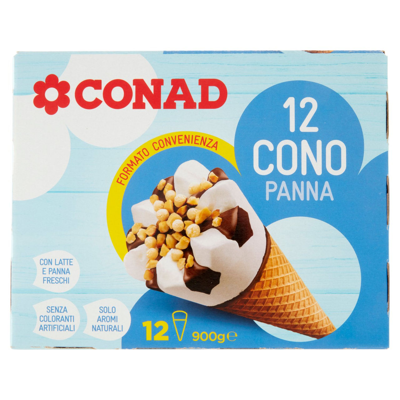 Cono Panna 12 Coni 900 g Conad