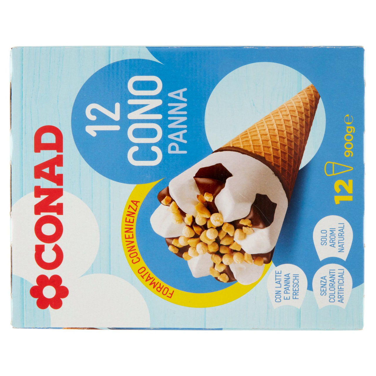 Cono Panna 12 Coni 900 g Conad