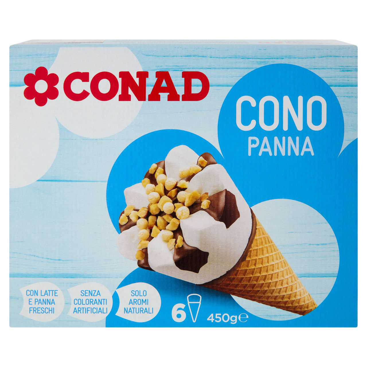 Cono Panna 6 gelati 450 g Conad