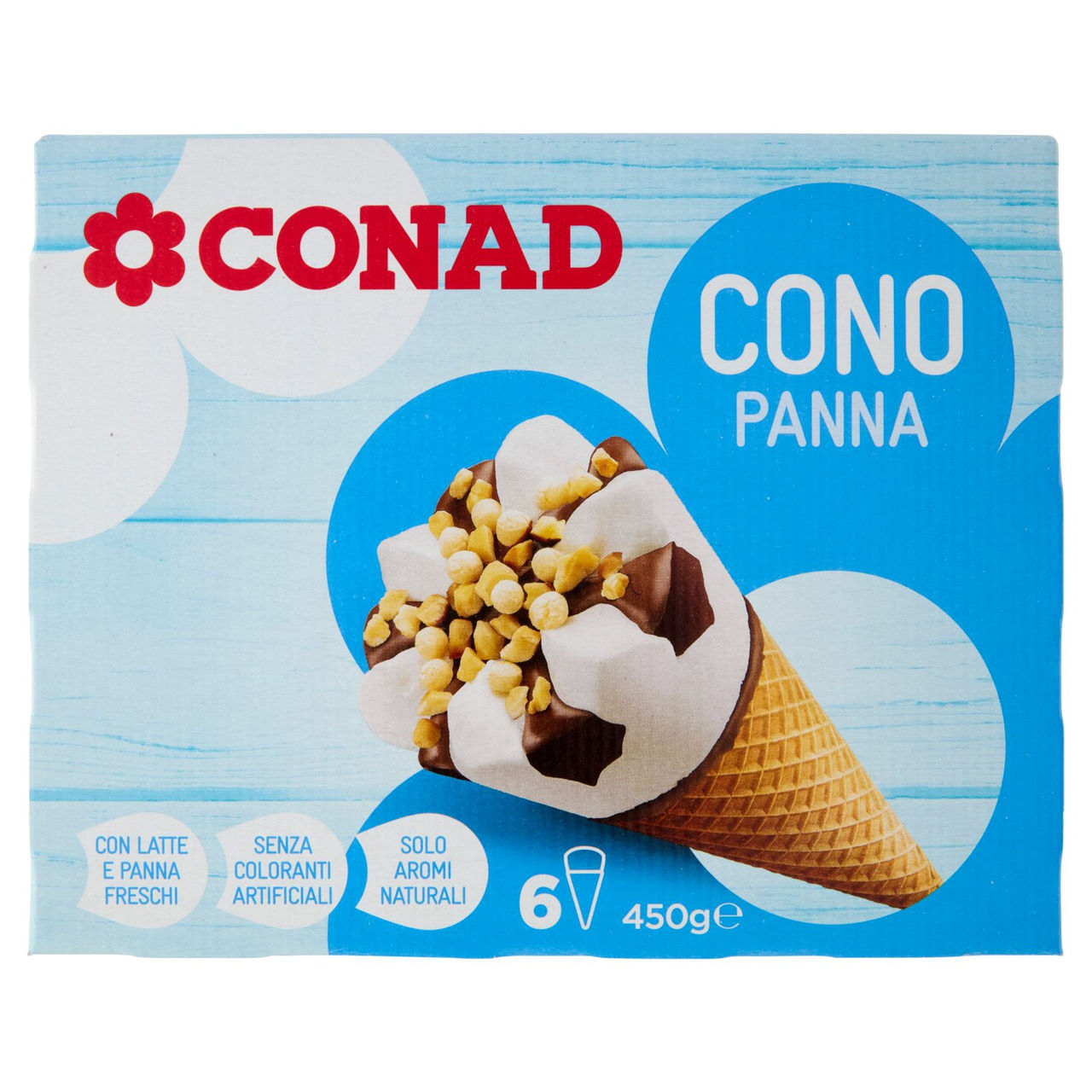 Cono Panna 6 gelati 450 g Conad