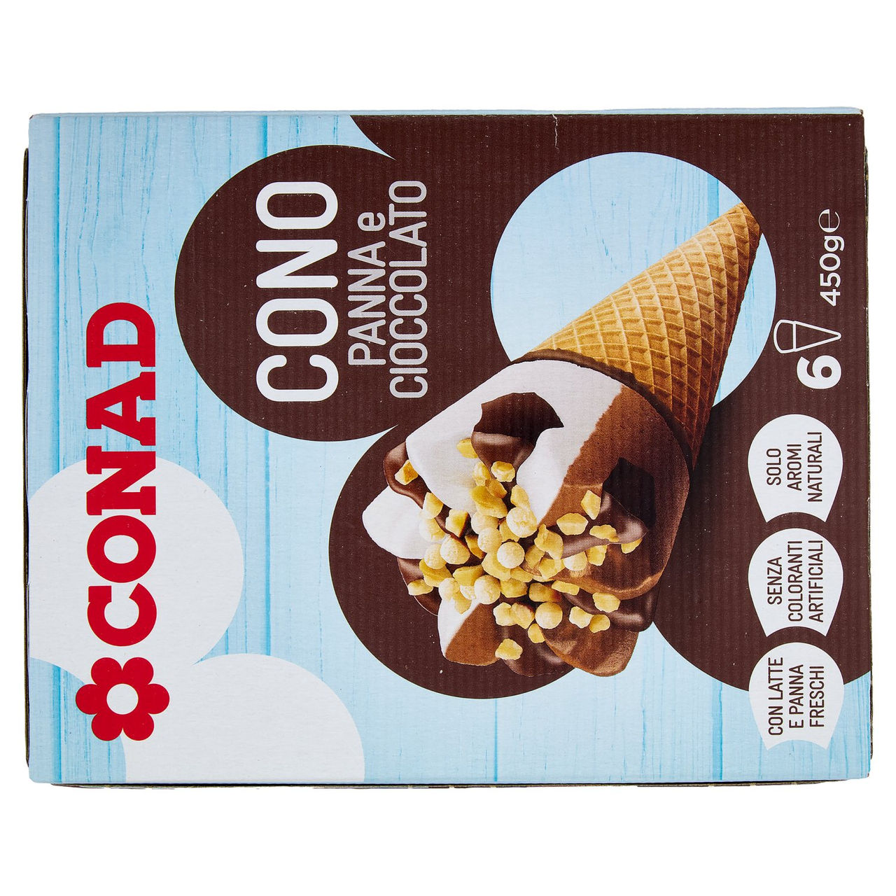 Cono Panna e Cioccolato 6 gelati Conad online