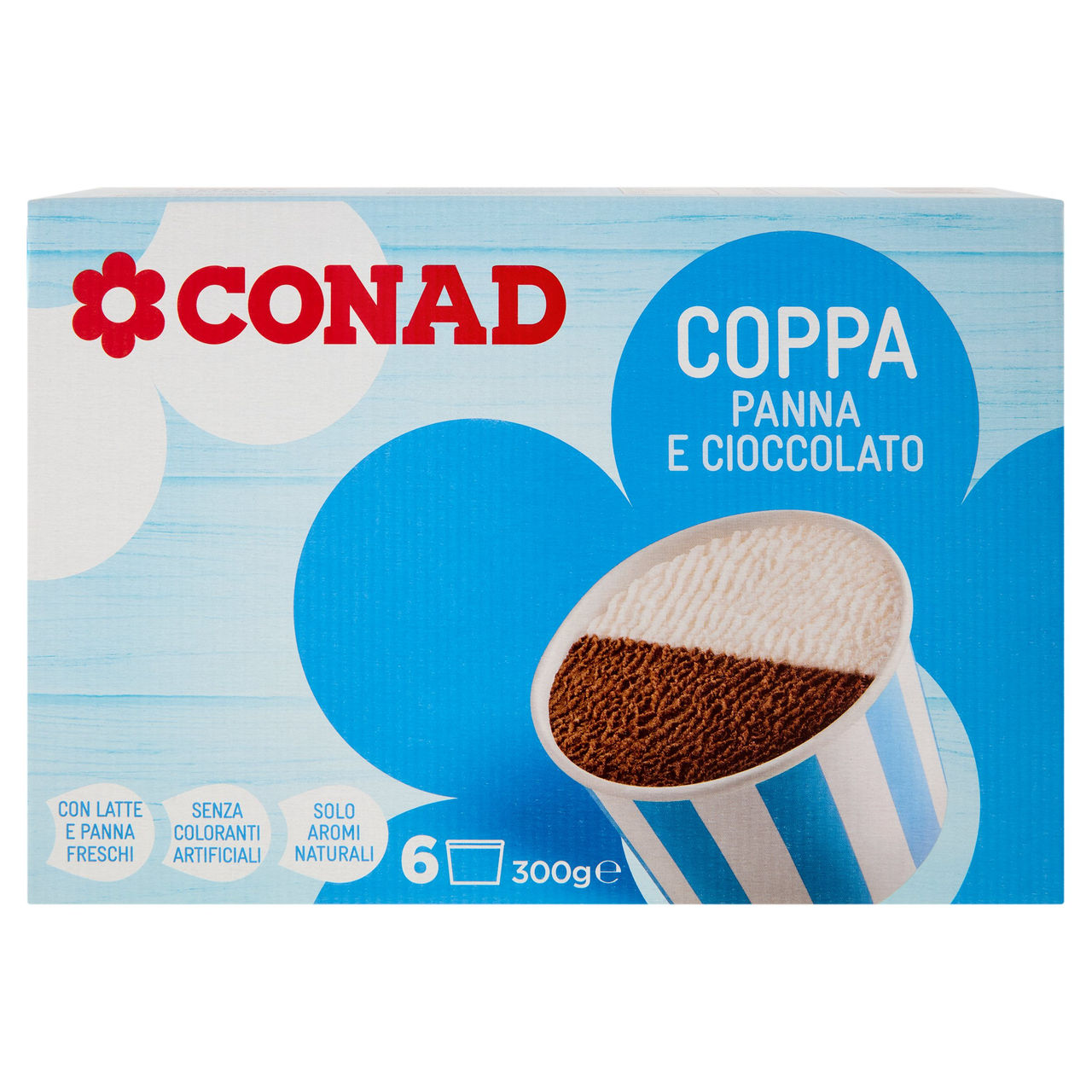 Coppa Panna e Cioccolato 6 Pezzi 300 g Conad