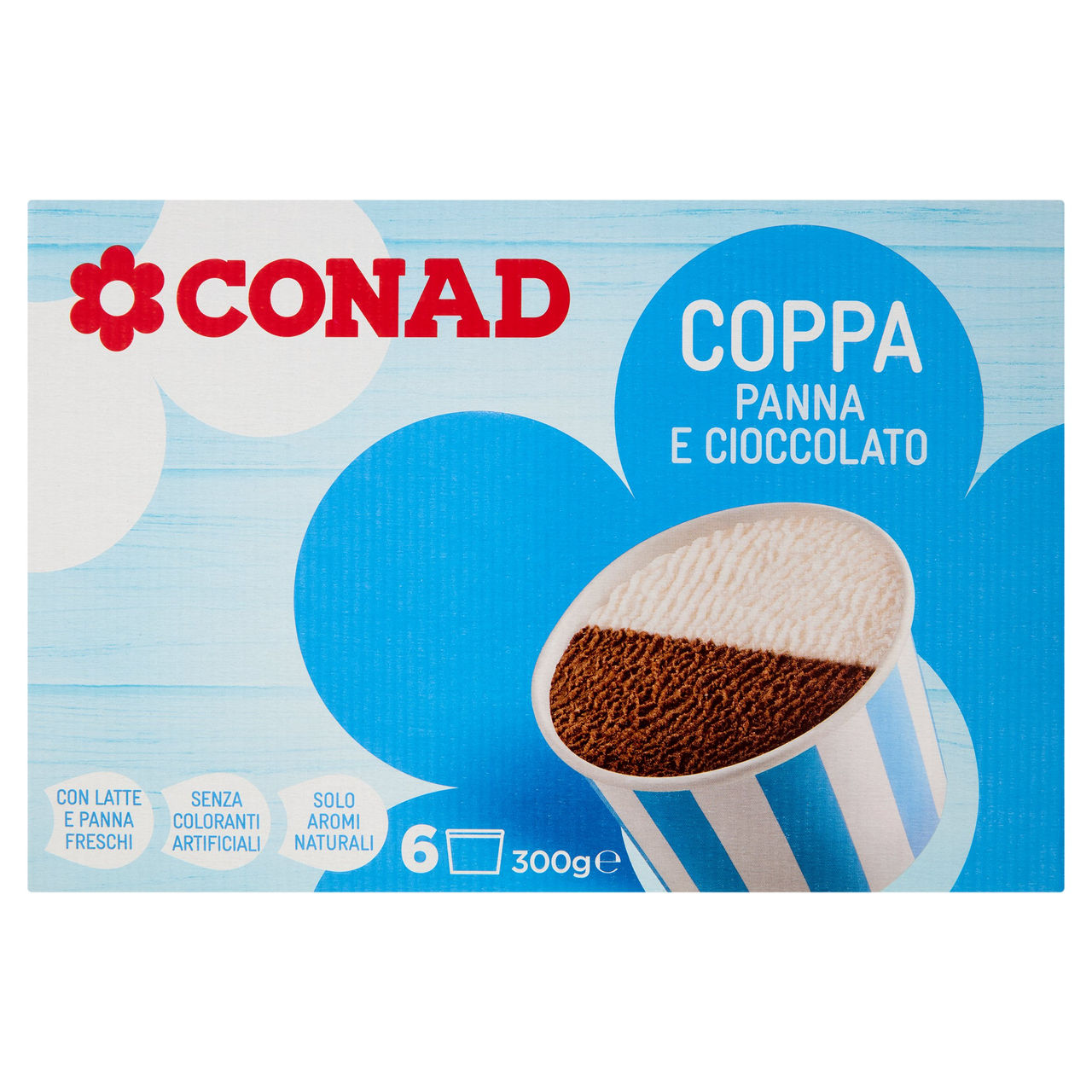 Coppa Panna e Cioccolato 6 Pezzi 300 g Conad