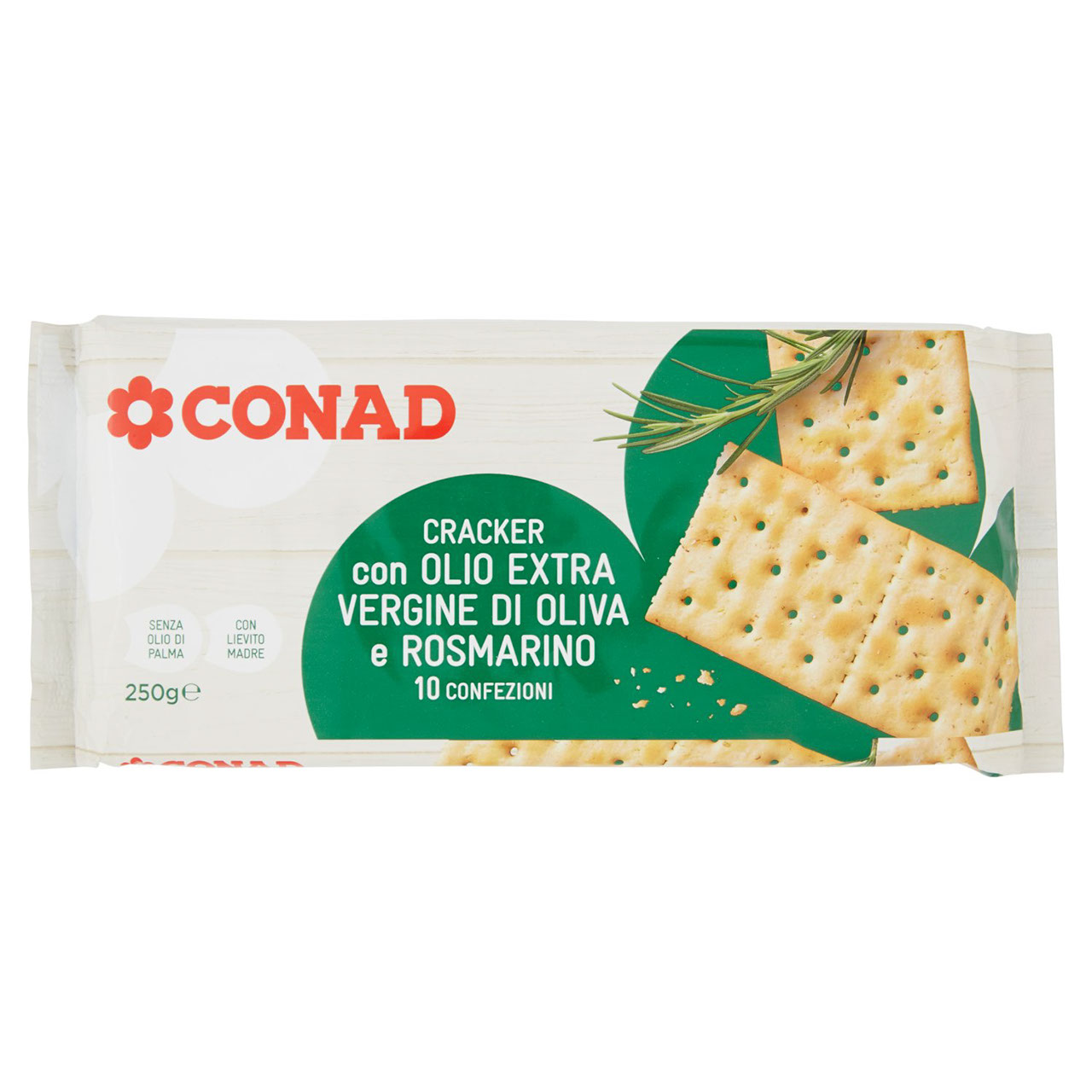 Crackers con olio EVO e rosmarino 250 g Conad