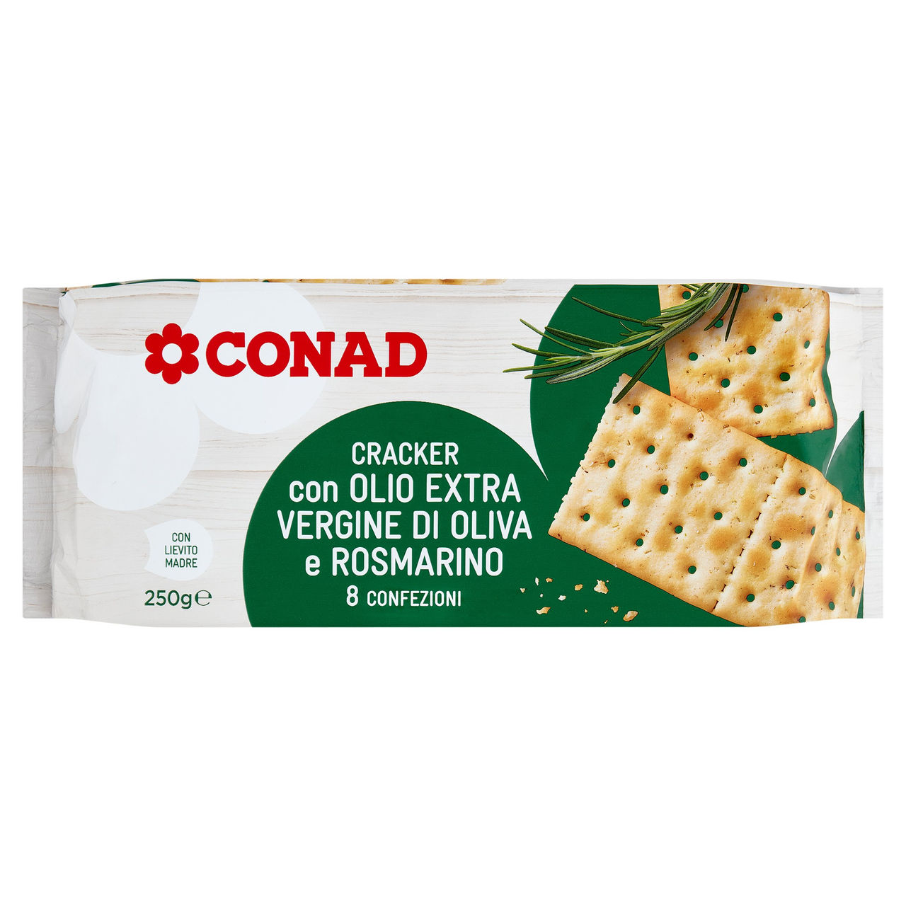 Crackers con olio EVO e rosmarino 250 g Conad