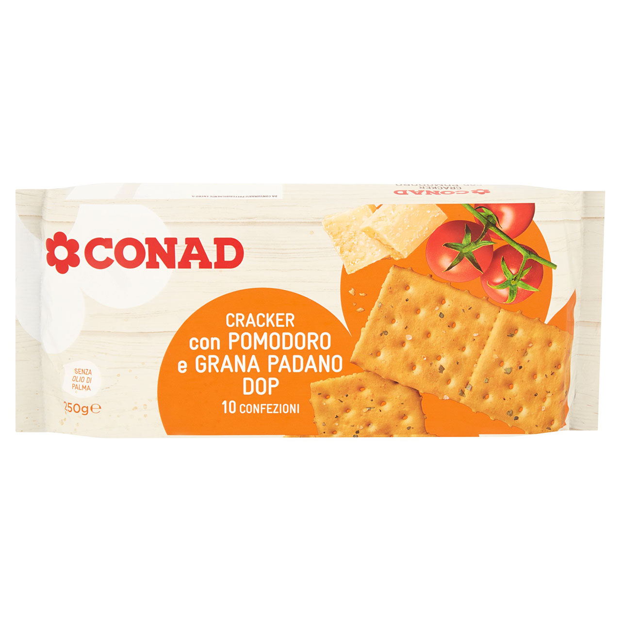 Cracker con Pomodoro e Grana Padano DOP Conad