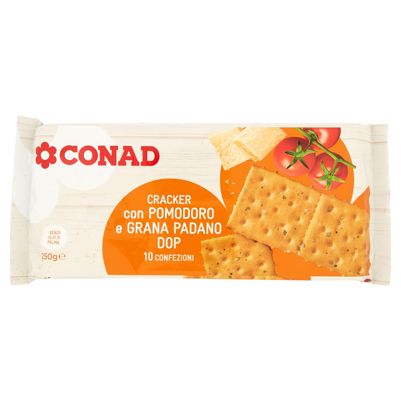 Cracker con Pomodoro e Grana Padano DOP Conad